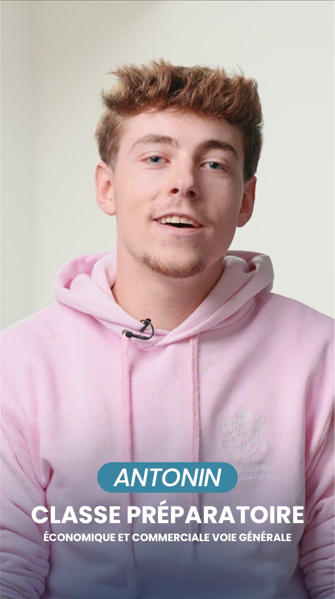 Portrait d’Antonin, étudiant en classe préparatoire économique et commerciale voie générale