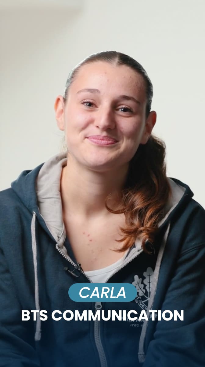Portrait de Carla, étudiante en BTS Communication