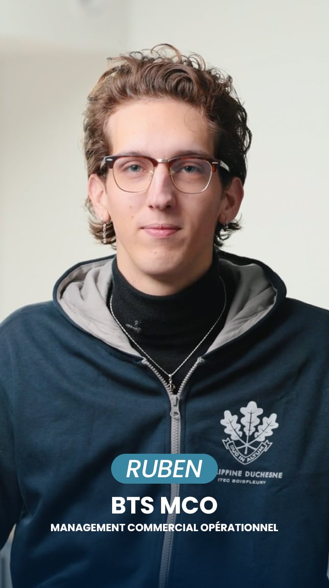 Portrait de Ruben, étudiant en BTS Management Commercial Opérationnel